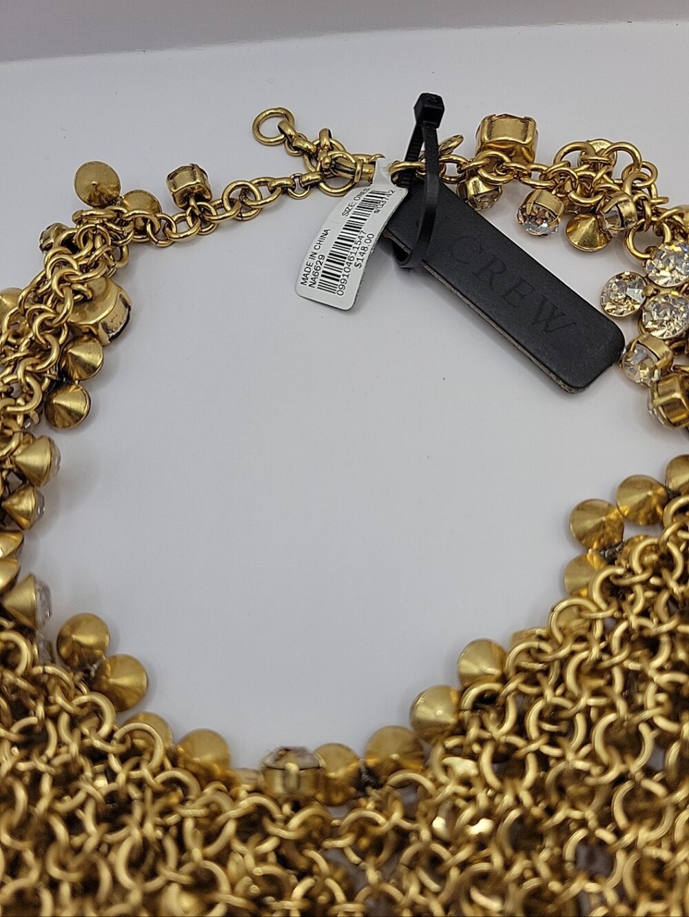 J. Crew Retired Crystal Statment Bib Necklace Champagne Rhinestones NWT. Rare - Picture 11 of 11
